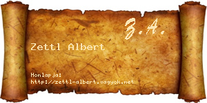 Zettl Albert névjegykártya